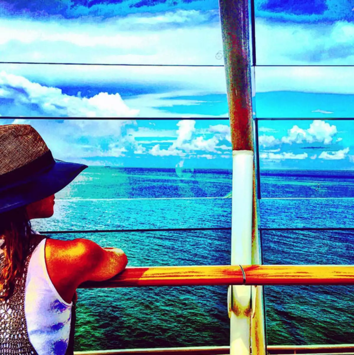 Marimar en una romántica foto que Luis Ernesto le tomó hace una semana.