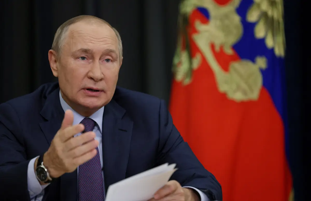 El presidente de Rusia, Vladimir Putin, da un mensaje en Sochi. 