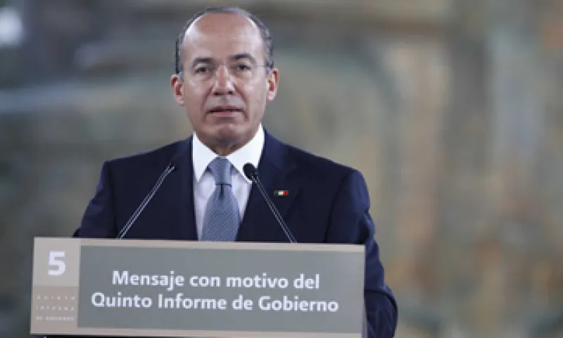 Felipe Calderón destacó los logros de su Gobierno durante su mensaje correspondiente al quinto año de su administración.  (Foto: Notimex)