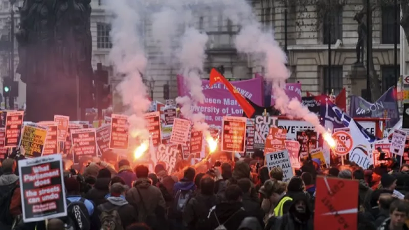 protestas estudiantiles en londres