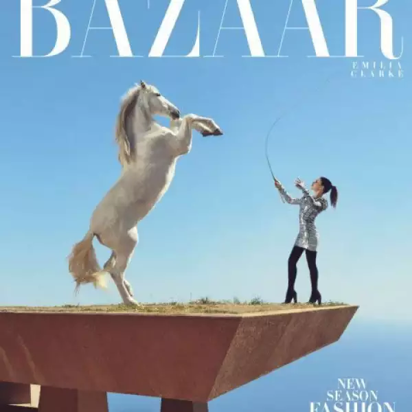 Emilia Clarke saca esta increíble portada fotografiada por Norman Jean Roy para la revista Harpers Bazaar EUA.