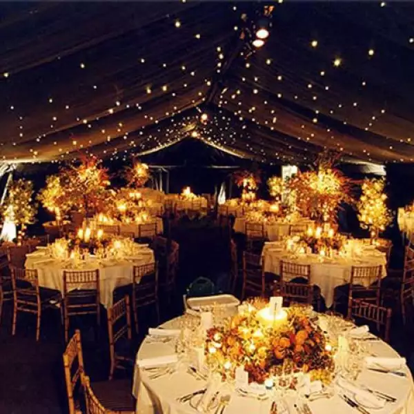 Hay muchos elementos para decorar telas, foquitos, velas, flores, jarrones etc. Observa bien el lugar donde será la recepción de tu boda, echa a volar tu imaginación y ¡vístelo!.