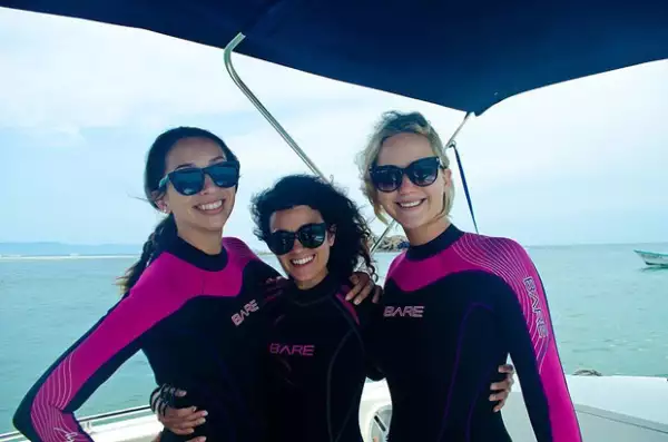 La actriz disfrutó de las actividades acuáticas que se ofrecen en el destino turístico nacional.