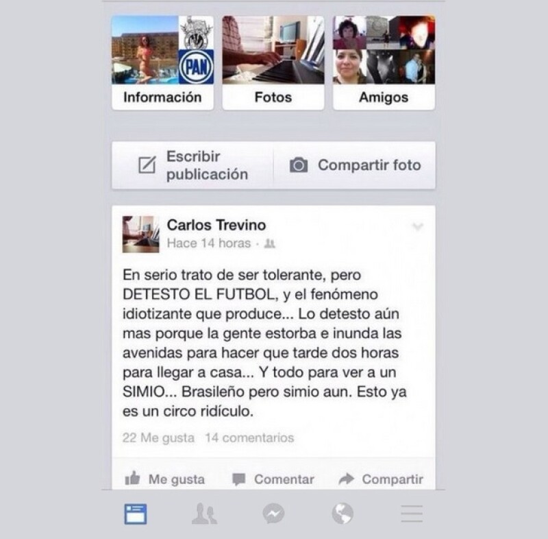 El ex secretario de Desarrollo Social de Querétaro, Carlos Manuel Treviño Núñez levantó polémica por llamar “simio” al jugador que recientemente se incorporó a las filas del club queretano.