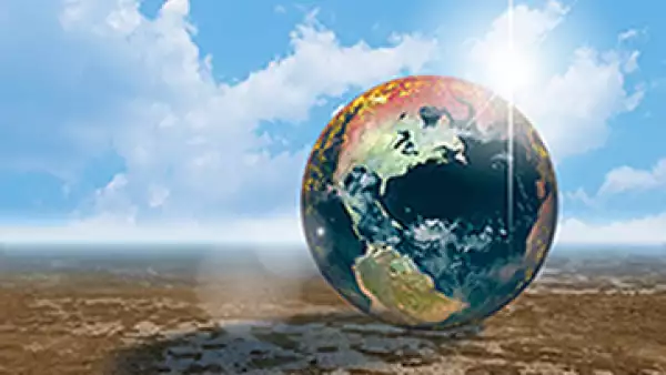 Un mundo representando la lucha contra el cambio climático