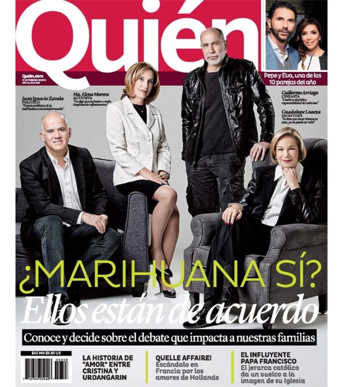 `¿Marihuana sí?´, pregunta a sus lectores la revista Quién en esta catorcena. Guillermo Arriaga, Guadalupe Loaeza, entre otros dan su opinión.