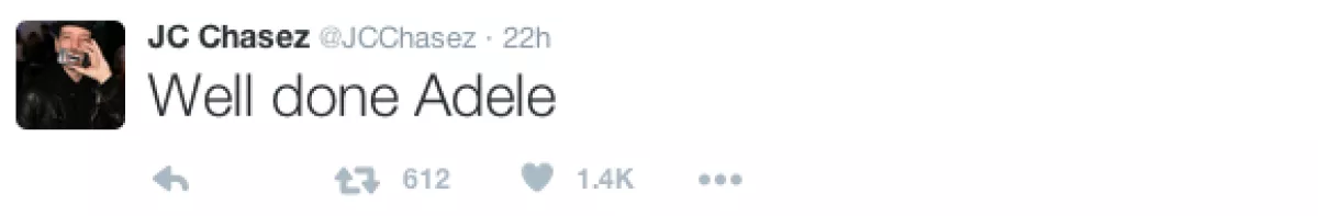 JC Chasez felicitó a Adele a través de Twitter.