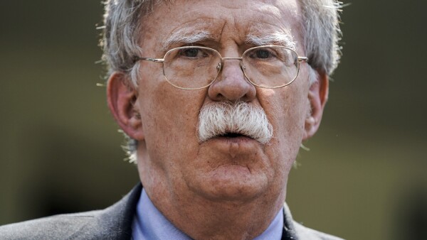White House national security adviser Bolton speaks about the political unrest in Venezuela, outside the White House in Washington