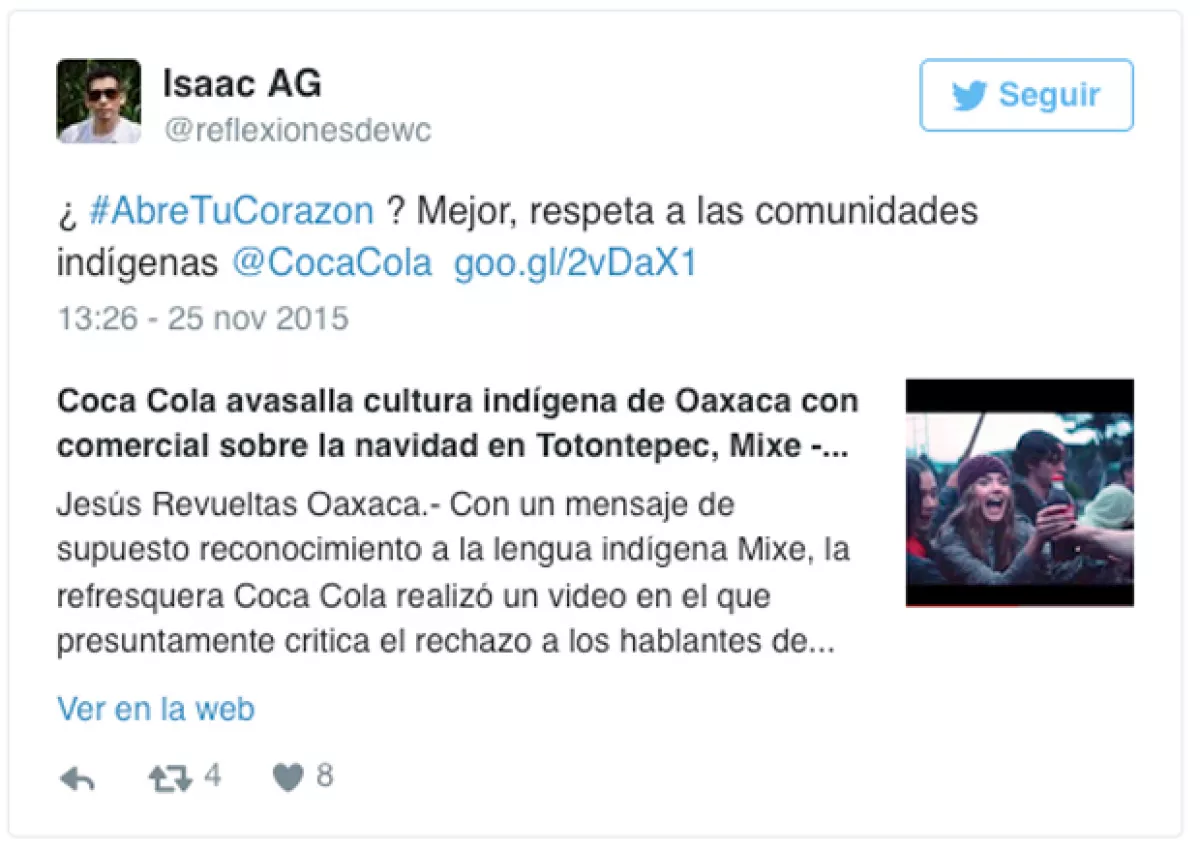 Comentarios de usuarios en Twitter.