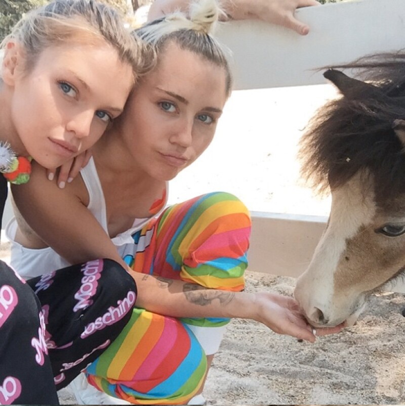 A mediados de año Miley mantuvo un beve pero muy intenso romance con la modelo Stella Maxwell.