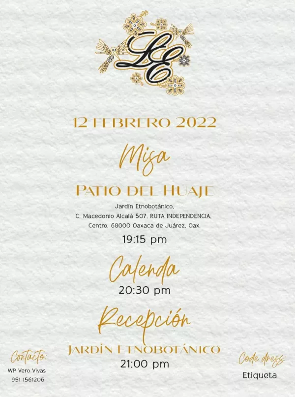 Invitación a boda de Elba