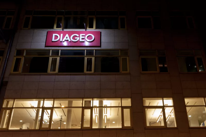 Diageo logo on their Budapest Main Office. Diageo is a British multinational alcoholic beverages company