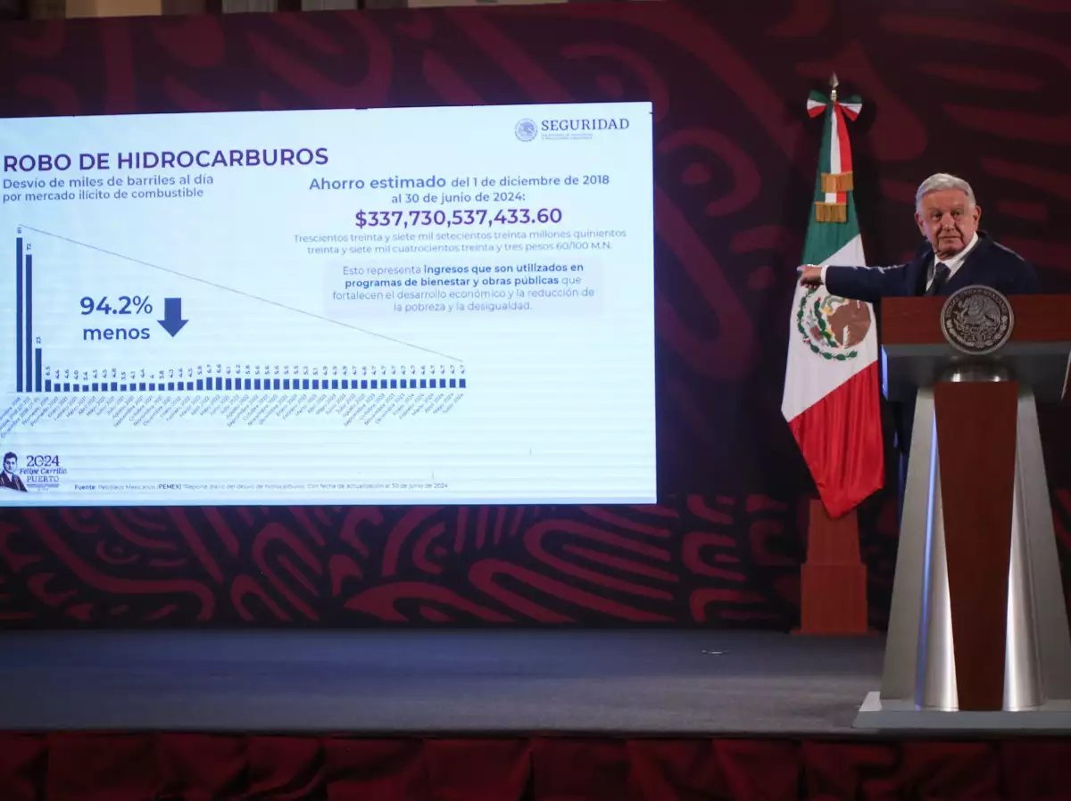 AMLO afirma que el combate al huachicol financió la refinería Dos Bocas