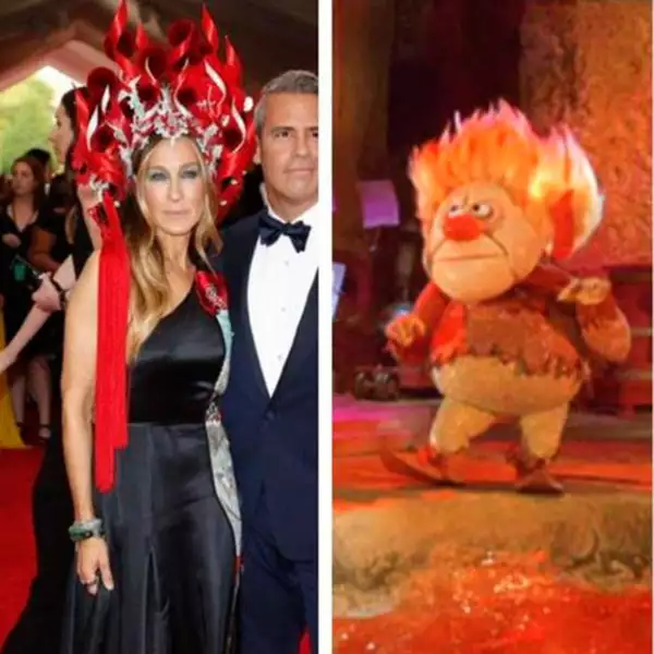 El vistoso accesorio de la actriz también fue comparado con la alborotada melena de Heat Miser.