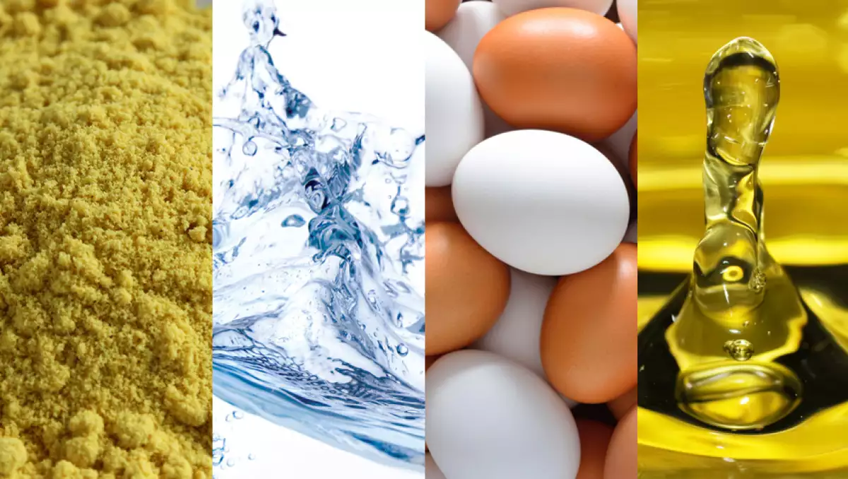 Necesitas mostaza en polvo, agua, huevos y aceite de oliva.