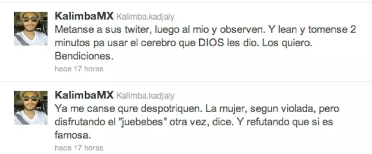 Kalimba ha encontrado un buen foto en Twitter para mantener informados a sus seguidores.
