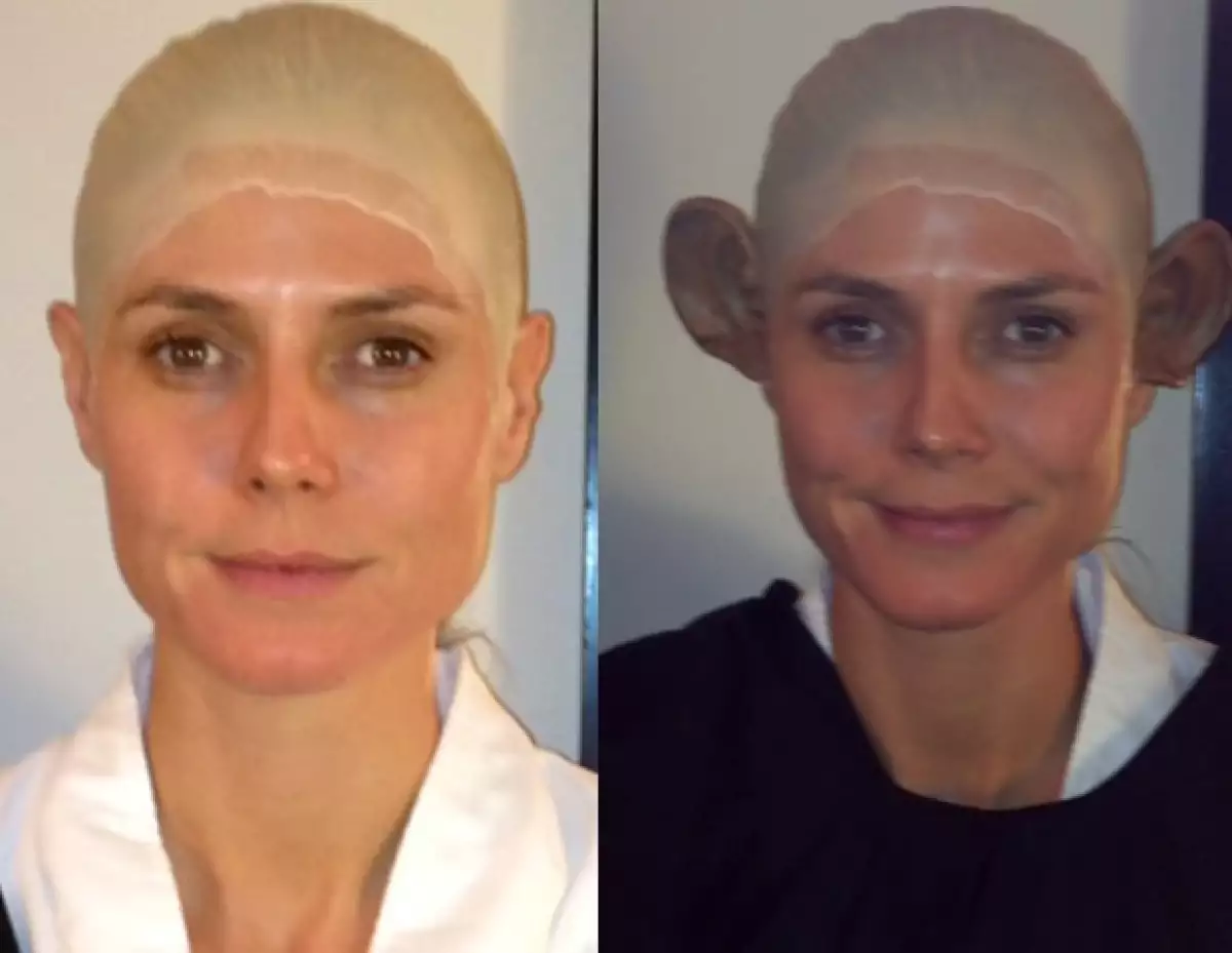 Heidi compartió en Twitter el proceso de transformación para su traje de mono.