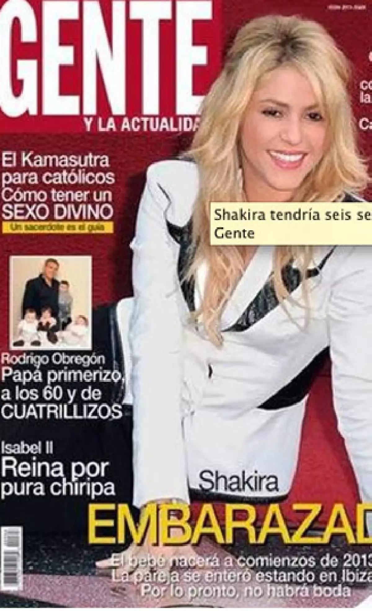 La revista Gente de Argentina publicó unas nuevas imágenes de la cantante sobre su estado de gestación.