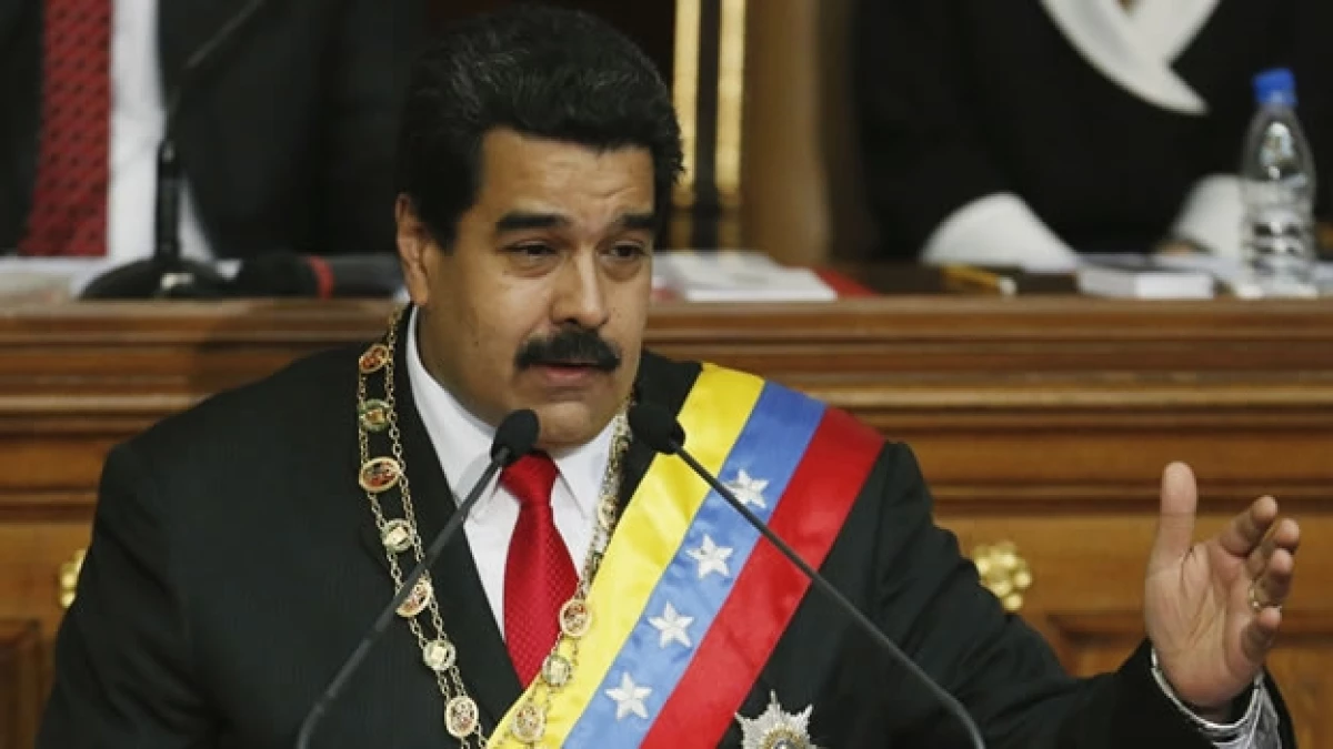 El presidente de Venezuela Nicolás Maduro durante su mensaje a la Asamblea Nacional este miércoles