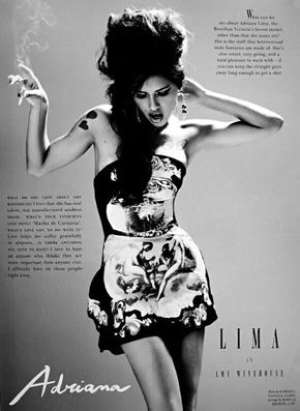 Adriana Lima dijo que admira a Amy Winehouse.