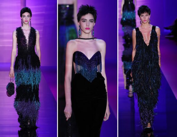 Looks de la colección multicolor de otoño-invierno de Armani Privé.
