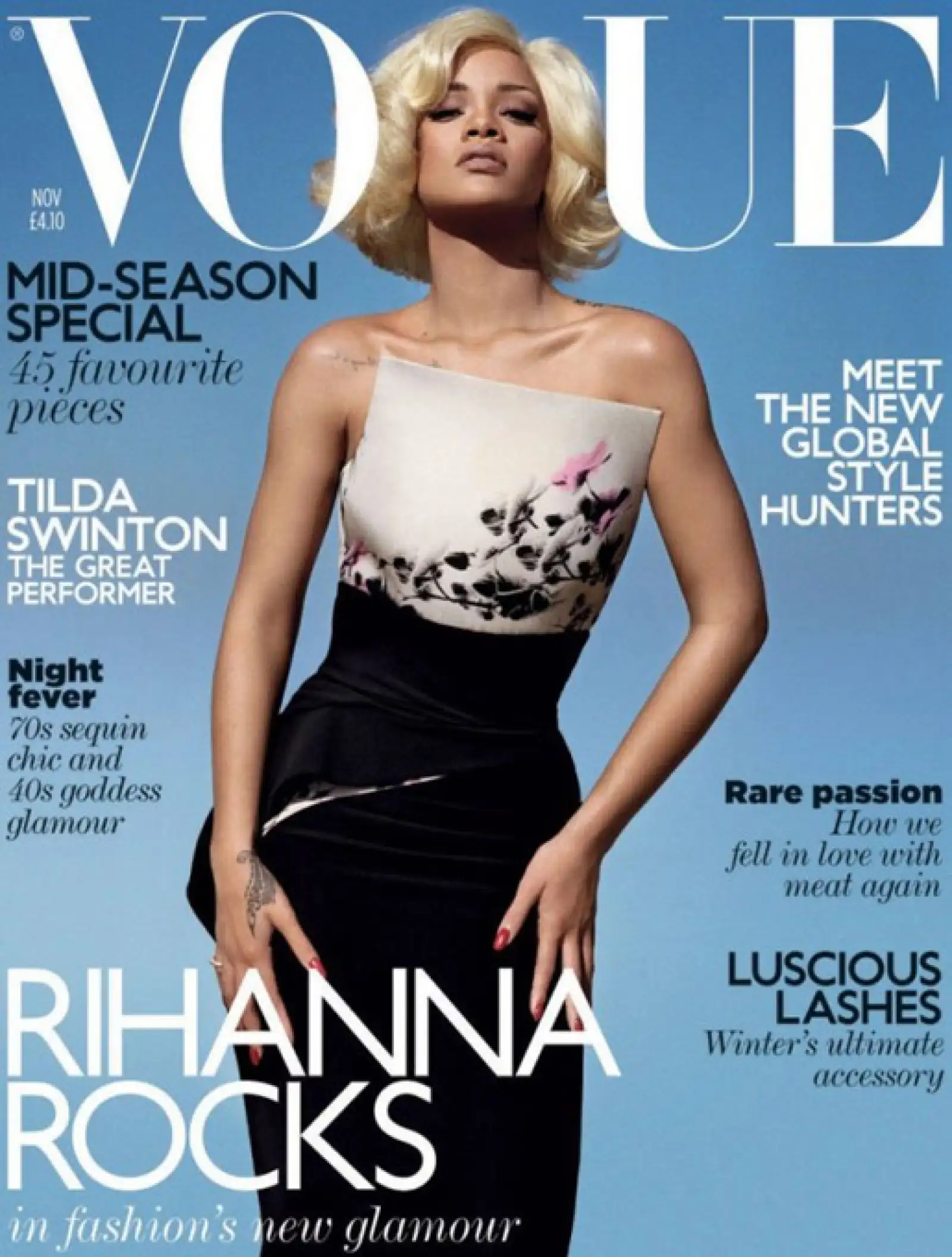 Rihanna en su versión rubia para Vogue.
