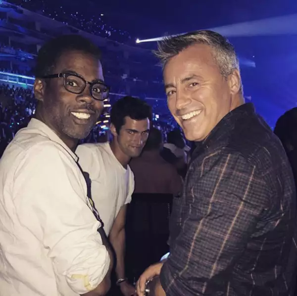 Matt LeBlanc y Chris Rock también se la pasaron muy bien en compañía de Salma y Mary, según dejó ver la señora de Pinault.