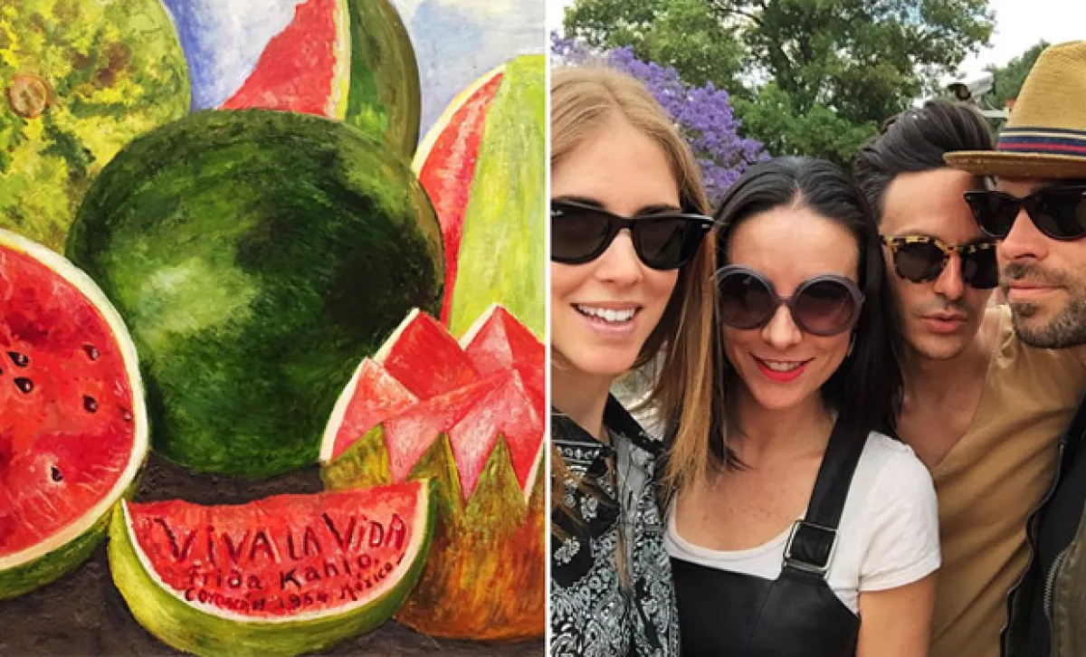 Entre sus acompañantes a la casa de Diego Rivera estuvieron uno de sus amigos mexicanos, su representante y la editora en jefe de Marie Claire.