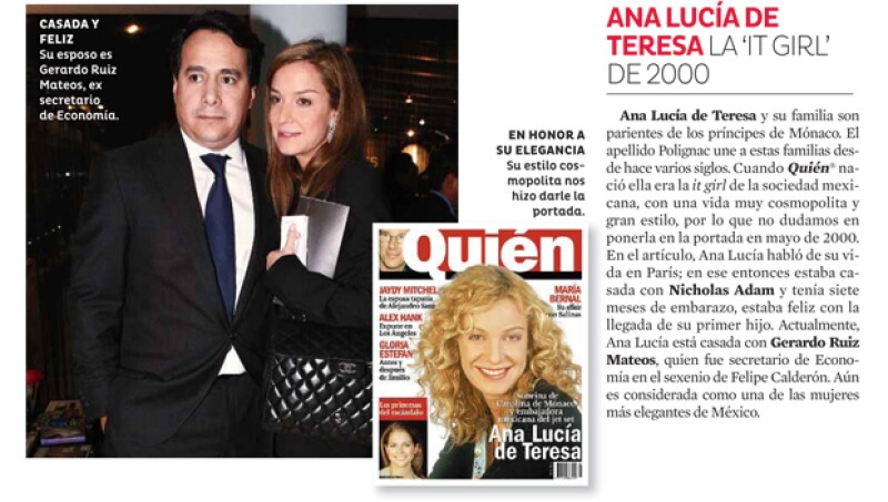 Ana Lucía de Teresa en el 2000 ella ya era toda un It girl.