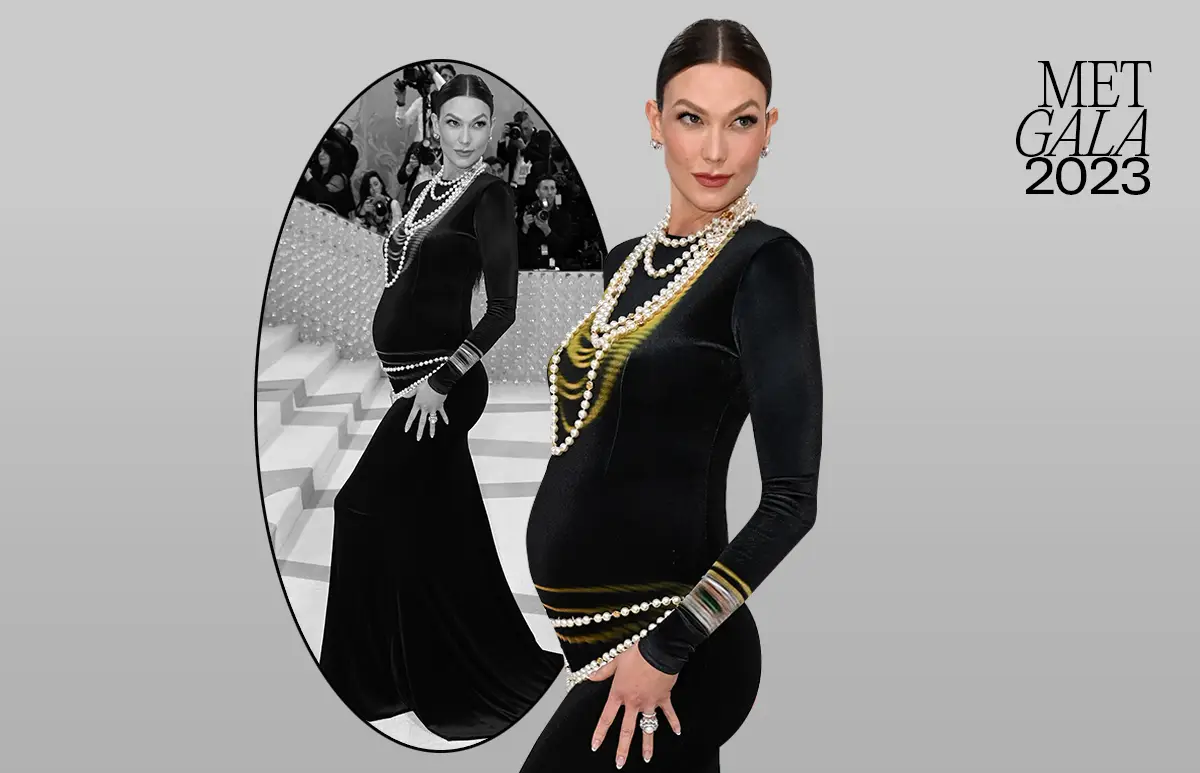 Karlie Kloss presume su baby bump en la Met Gala 2023.