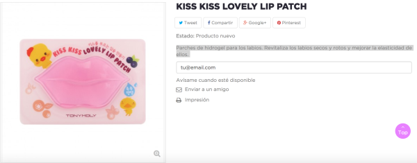 Mascarilla de labios
