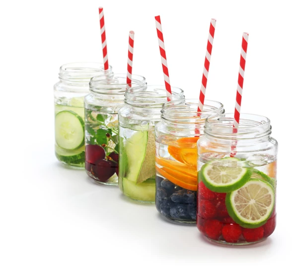 detox water on white background