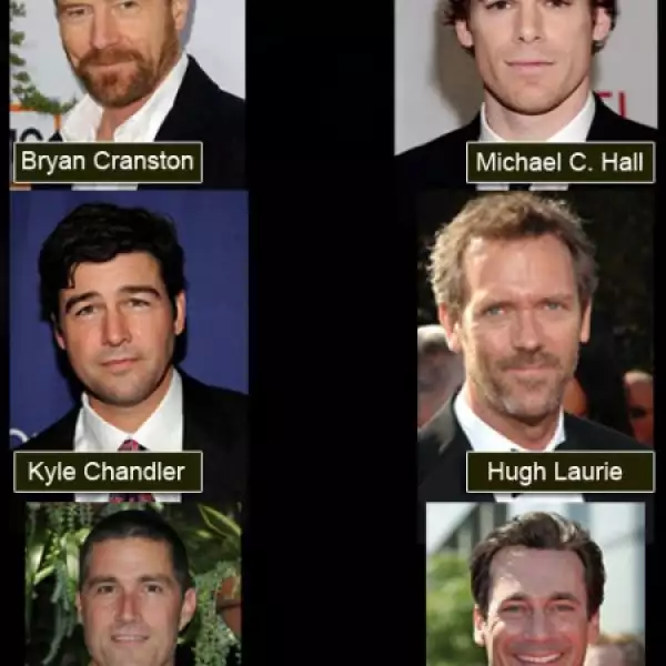 Mejor Actor de Drama: Bryan Cranston `Breaking bad´; Michael C. Hall `Dexter´; Kyle Chandler `Friday night lights´; Hugh Laurie `House´; Matthew Fox `Lost´ y Jon Hamm `Mad Men´.