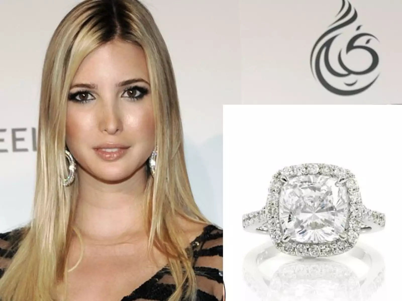 Ivanka Trump casada con Jared Kushner, usa uno de su propia colección de aproximadamente seis quilates.