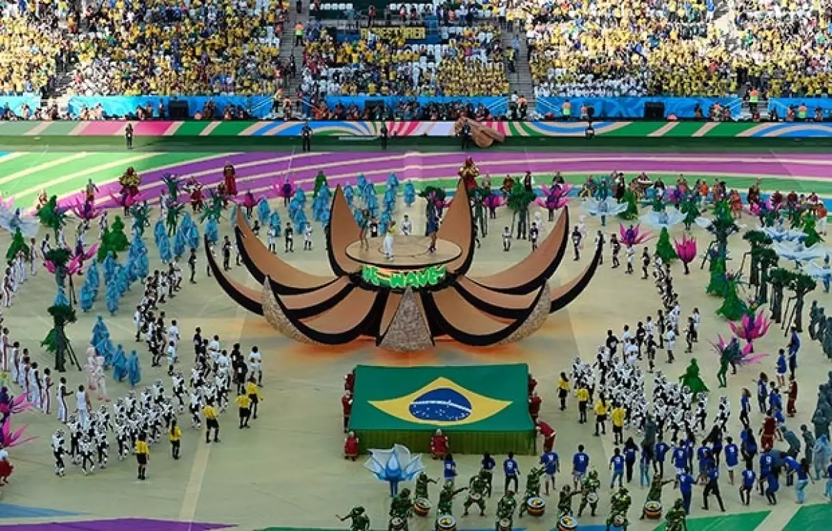 Así lució el estadio durante la inauguración del Mundial de Futbol.