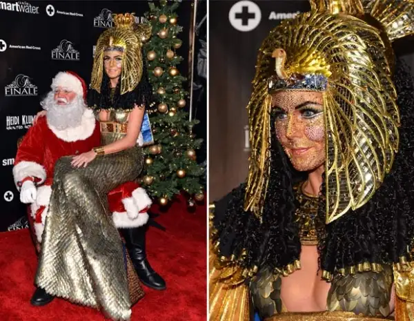 Heidi cubrió su cara con diamentes. Santa también fue un invitado.