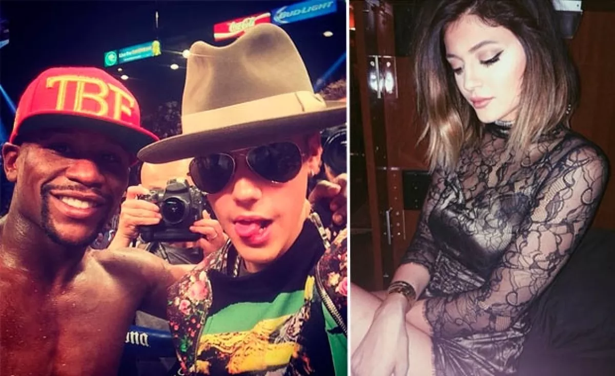 La propia Kylie compartió una imagen en la que se ve luciendo un entallado vestido negro para la pelea.