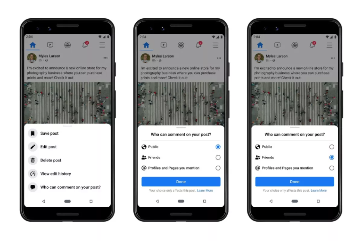 Facebook tendrá nuevas funciones para controlar comentarios