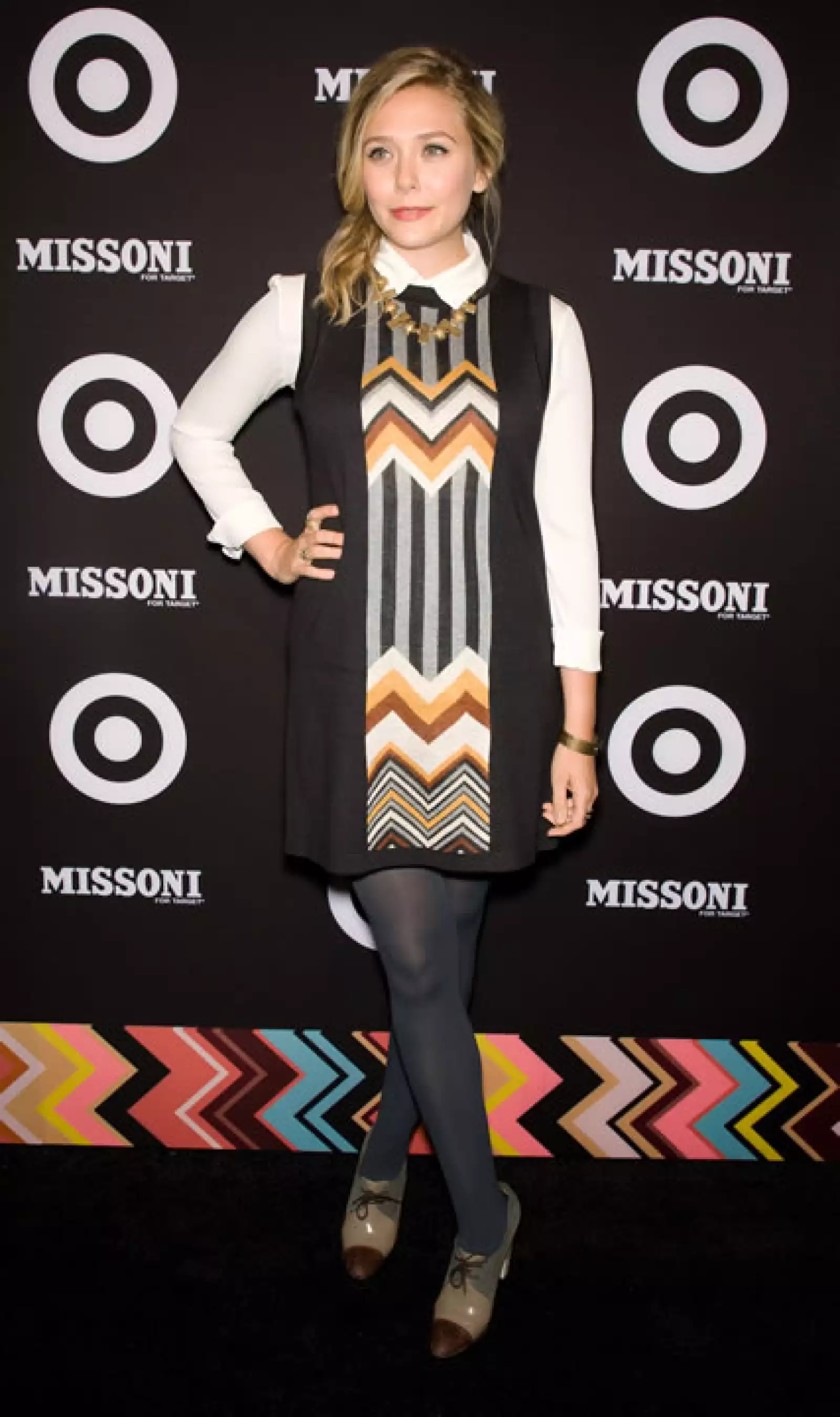 Elizabeth Olsen con un vestido Missoni.