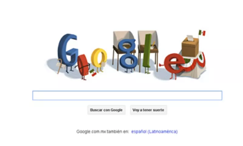 El buscador modificó su logo para celebrar el ejercicio electoral de este domingo. (Foto: Tomada de Google)