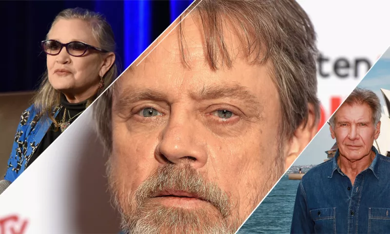 Carrie Fisher, Mark Hamill y Harrison Ford
