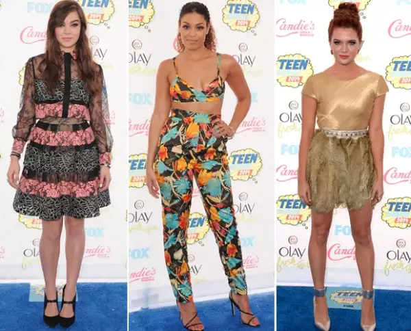 Hailee Steinfeld, Jordin Sparks y Katie Stevens arriesgaron demasiado con colores, texturas y modelos.