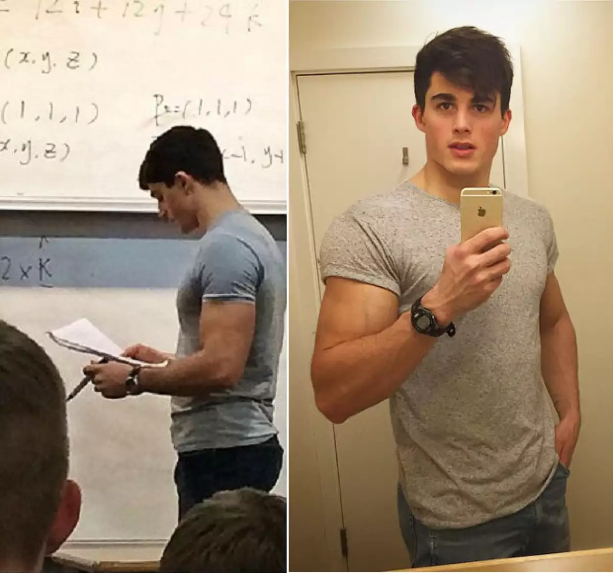 El guapo italiano de 26 años ha estado en boca de todos al descubrirse que no sólo da clases en una universidad de Londres, sino que también tiene una carrera como modelo profesional.
