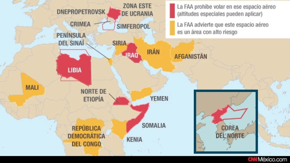 aerolineas mapa zonas de conflicto