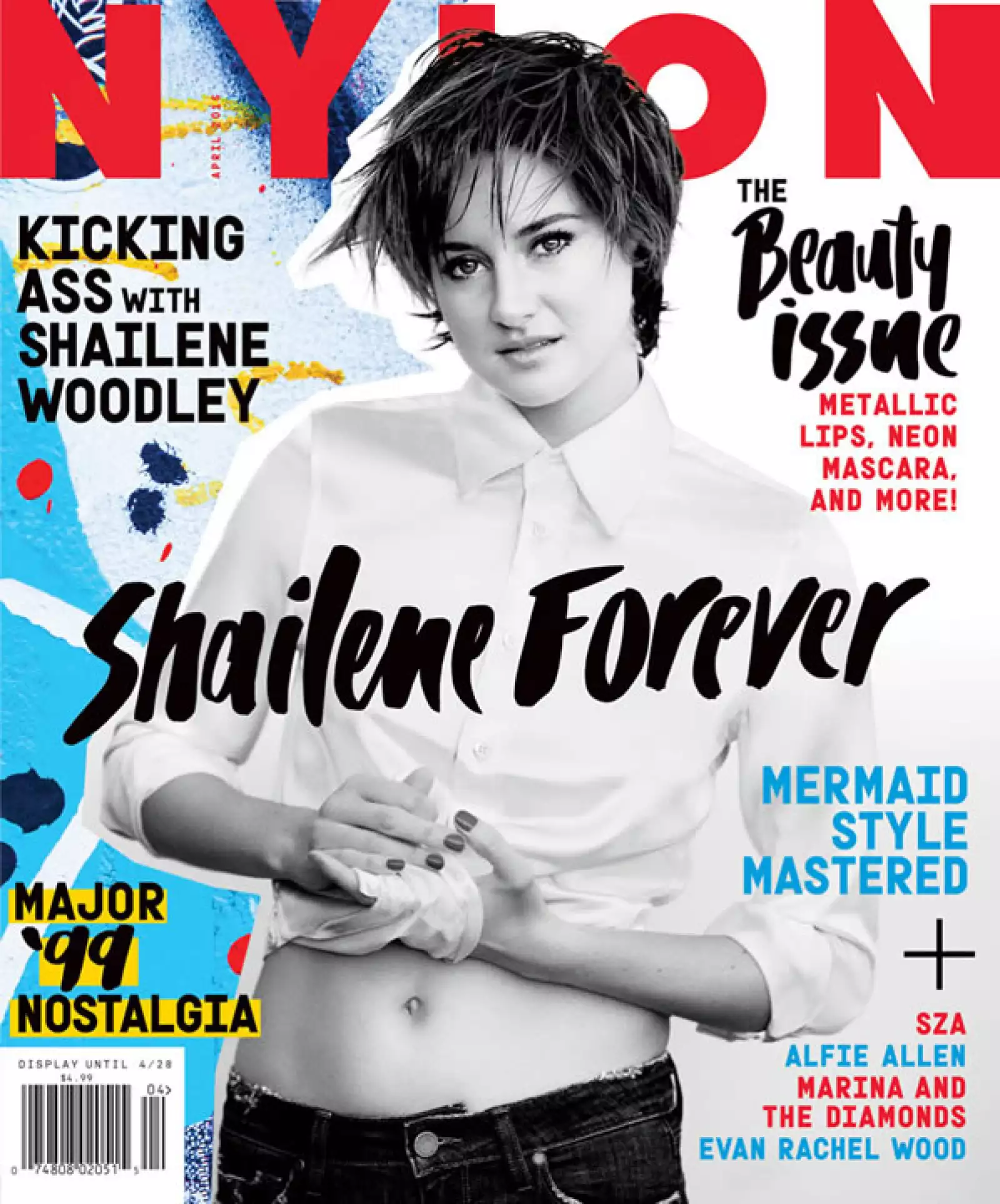 Shailene Woodley, la actriz de ´Insurgente´, aparece en la portada de NYLON USA con un look muy andrógino. Fotografiada por Hilary Walsh, aparece con el pelo súper corto, jeans y una camisa agarrada de manera sexy.