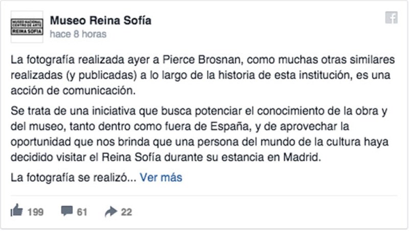 Ante esto, el museo emitió un comunicado en el que explicaban el por qué de la fotografía.