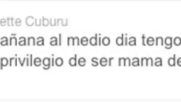 Pasado el medio día, la conductora de televisión dará a luz a los mellizos que espera, según lo anunció a través de su cuenta de Twitter.