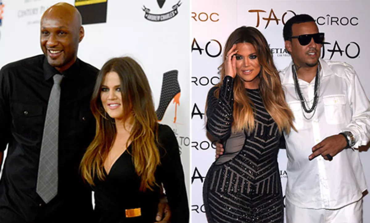 Khloé con su ex esposo Lamar Odom  y su ex novio French Montana