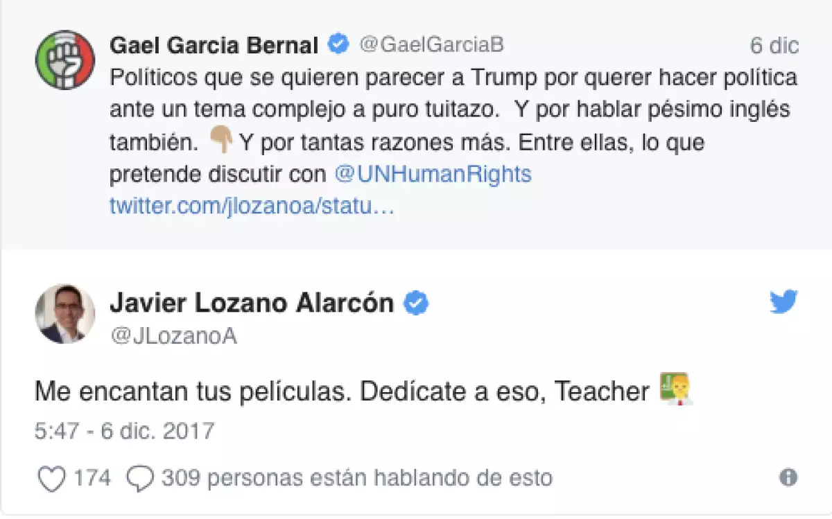 Javier Lozano responde a Gael García