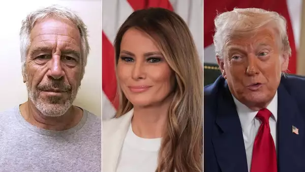 Imagen armada con fotos de Jeffrey Epstein, Melania Trump y Donald Trump